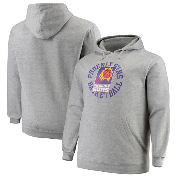 Men's Phoenix Suns Mitchell & Ness Heathered Gray Big & Tall Throwback Logo Pullover Hoodie